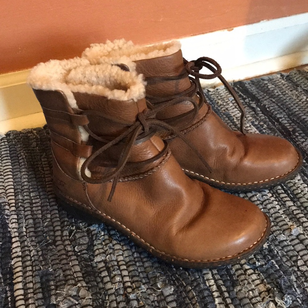 Leather Ugg Fur-lined Booties